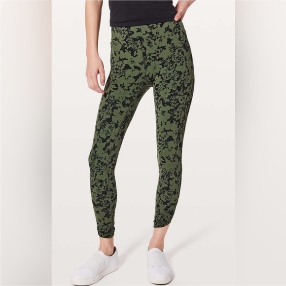 Lululemon All You Do Tight Efflorescent Barracks Green Black Align Leggings - Picture 1 of 13